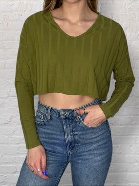 Publik Green Long Sleeve Crop top